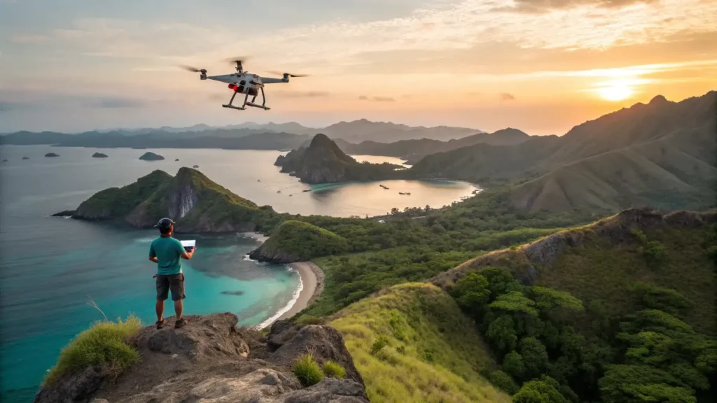 Freelancer Menerbangkan Drone di Taman Nasional Komodo | Labuan Bajo Productions